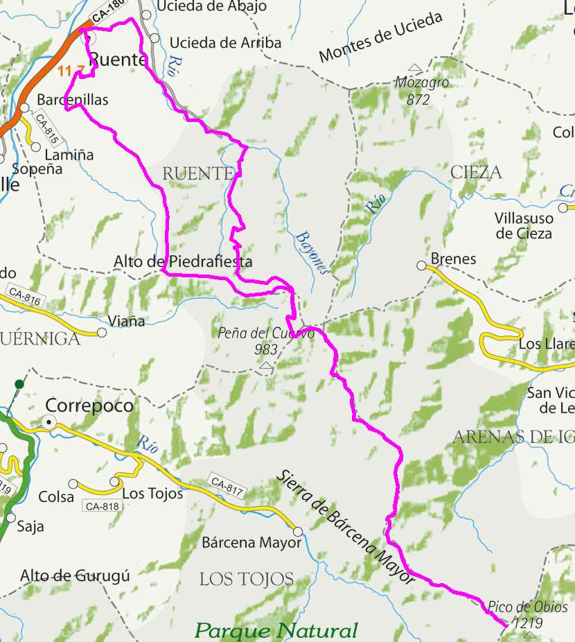 mapa route 25