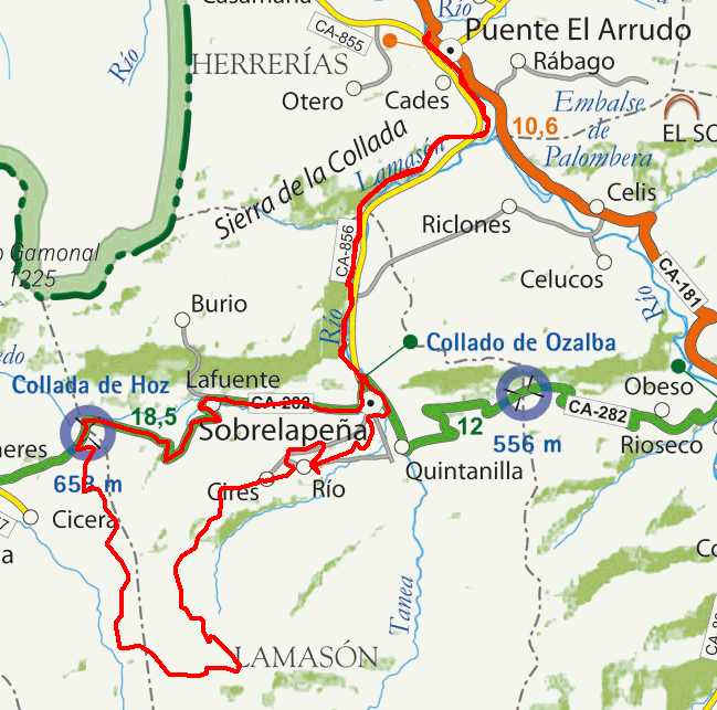 Mapa route 8