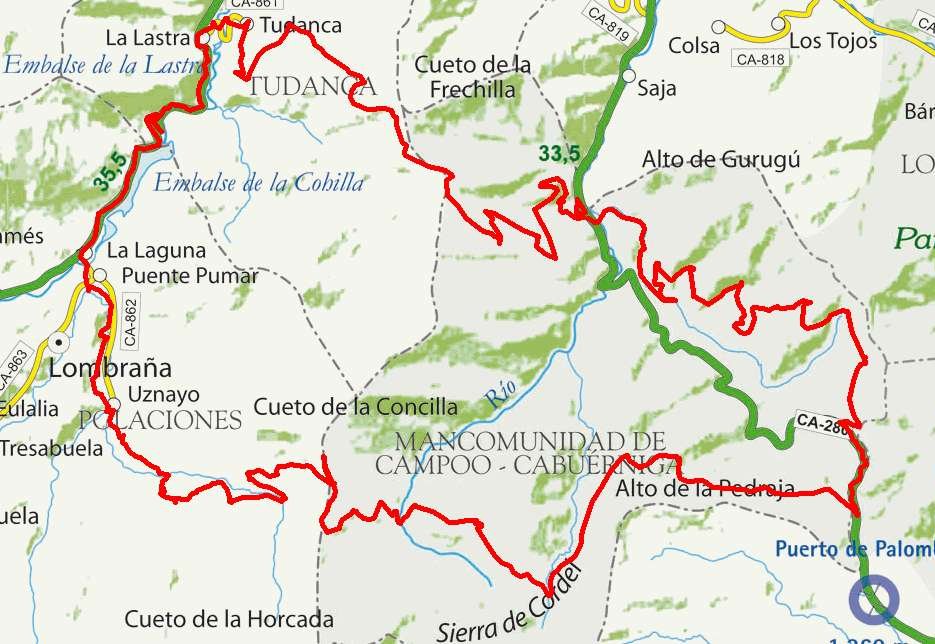 Mapa route 19