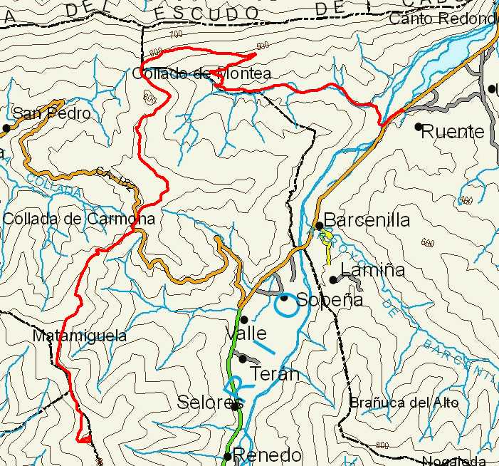 Mapa de la ruta 01